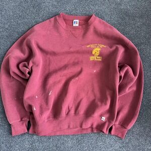 Vintage 90s Russell Athletic Sweatshirt Mens XL Red Fleece Mon Valley Catholic